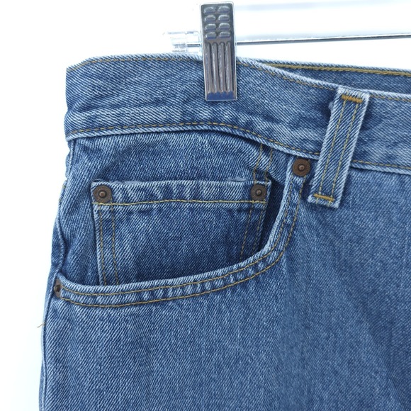 VTG Levis550 Blue Jeans Mens 36x34 Cotton Denim Relaxed Tapered Fit Med Wash‎ - Picture 4 of 14